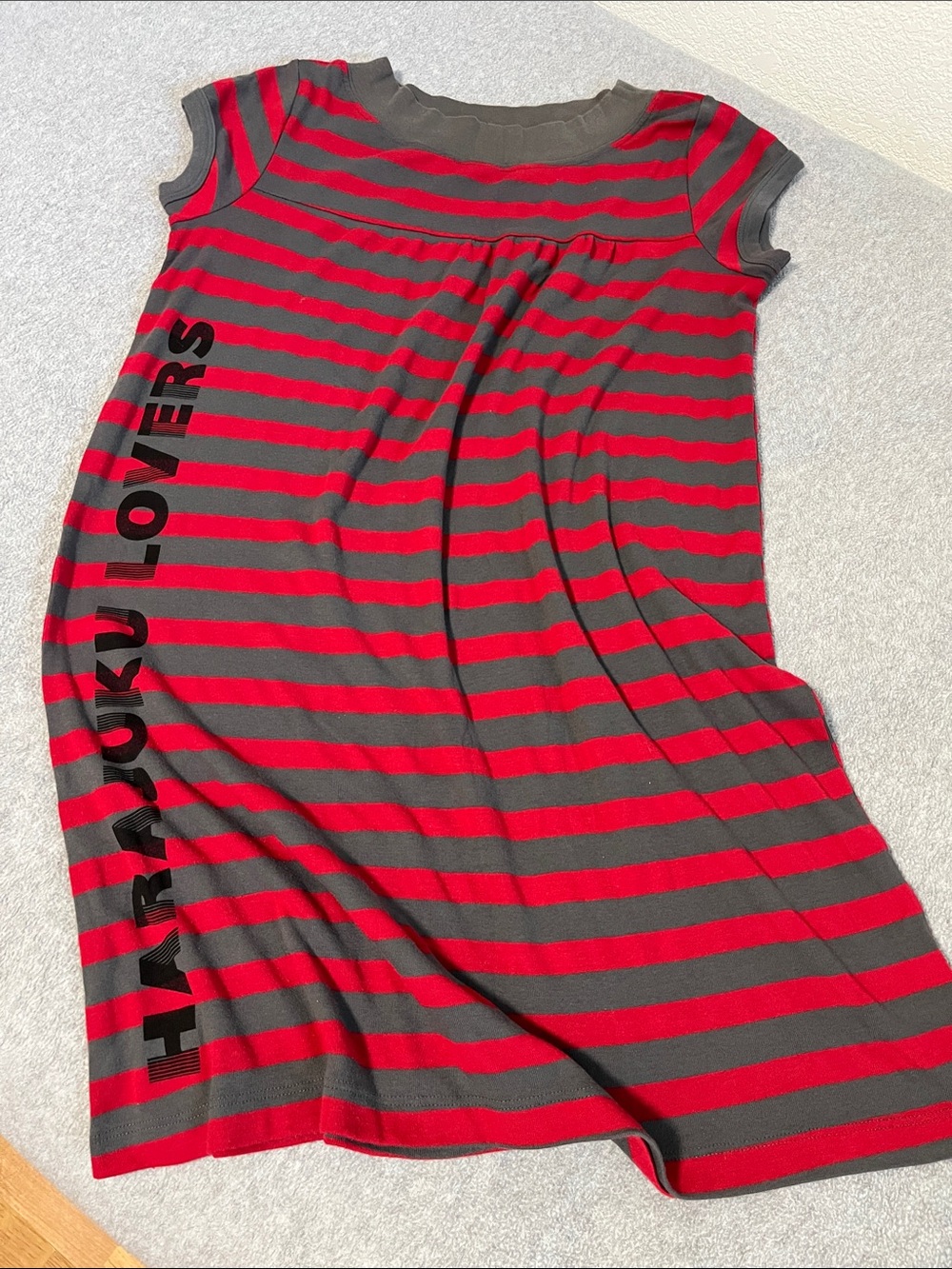 Y2K Harajuku Lovers Dress Medium Striped Indie Skater Moody Freddy Jersey Knit